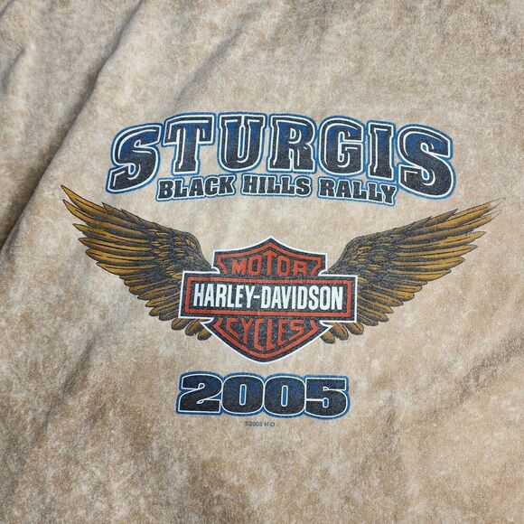 2005 Harley Davidson Shirt Sturgis Black Hills Rally Mineral Wash Skull Size XL - Picture 7 of 8